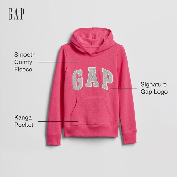NWT GAP Logo Pull-on Hoodie Sweatshirt size large (10) - Picture 2 of 5